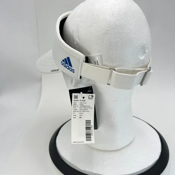 Kansas Jayhawks Adidas Aeroready Coach Sideline White OSFM Visor Hat Cap NEW - Picture 4 of 12
